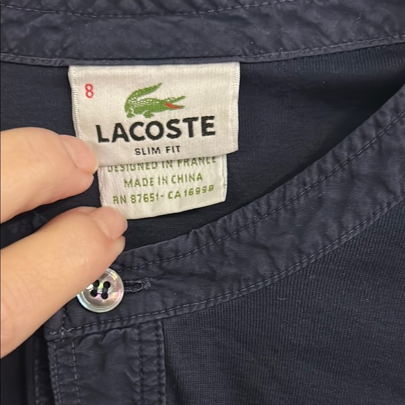 Navy Blue Long Sleeve Henley Shirt - Picture 2 of 5